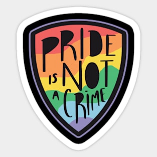 Pride Is Not A Crime LGBTQ Gay LGBT Ally Rainbow Flag Heart Sticker